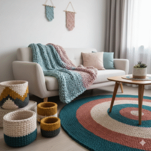 Decoração de casa feita com fios de malha: 10 dicas