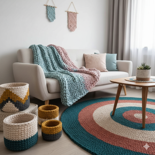 Decoração de casa feita com fios de malha: 10 dicas